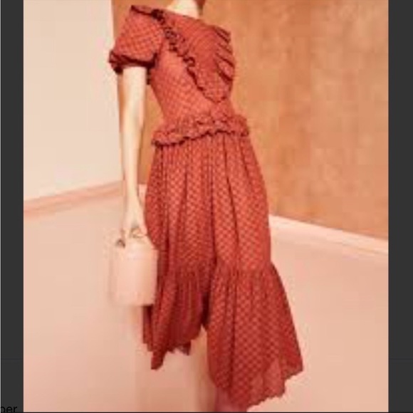 Ula Johnson Bettine Embroidered Ruffle Maxi Dress XS 0 - Picture 3 of 9